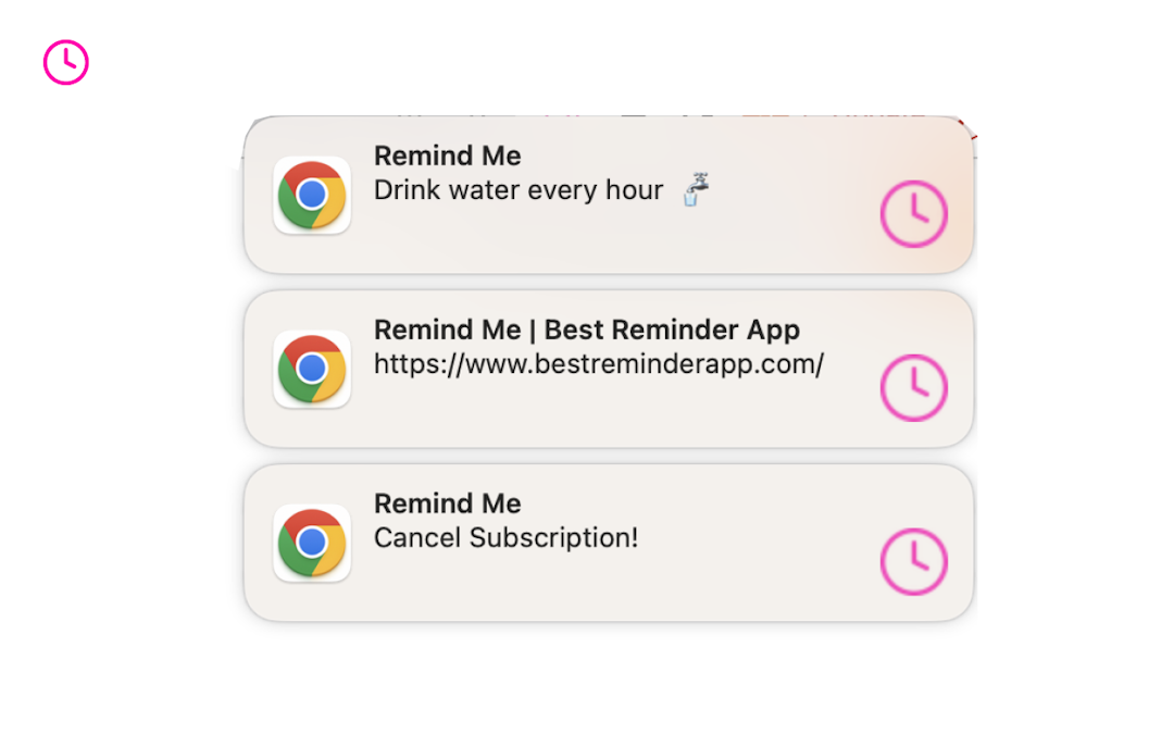 chrome reminder notifications